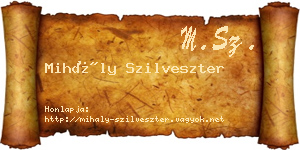 Mihály Szilveszter névjegykártya
