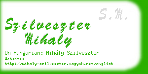 szilveszter mihaly business card